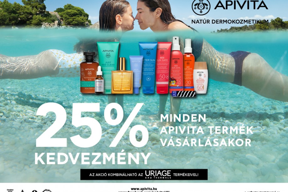 MINDEN APIVITA TERMÉK VÁSÁRLÁSAKOR -25% KEDVEZMÉNY. A GÖRÖG FLÓRA ESSZENCIÁJA.
