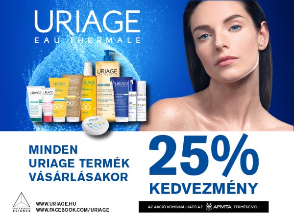 MINDEN URIAGE TERMÉK VÁSÁRLÁSAKOR -25% KEDVEZMÉNY. 