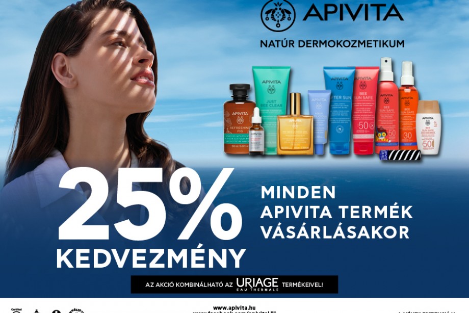 MINDEN APIVITA TERMÉK VÁSÁRLÁSAKOR -25% KEDVEZMÉNY. A GÖRÖG FLÓRA ESSZENCIÁJA.