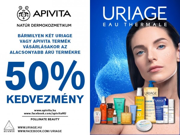 URIAGE ÉS APIVITA AKCIÓ - 1+50%-OS AKCIÓ.