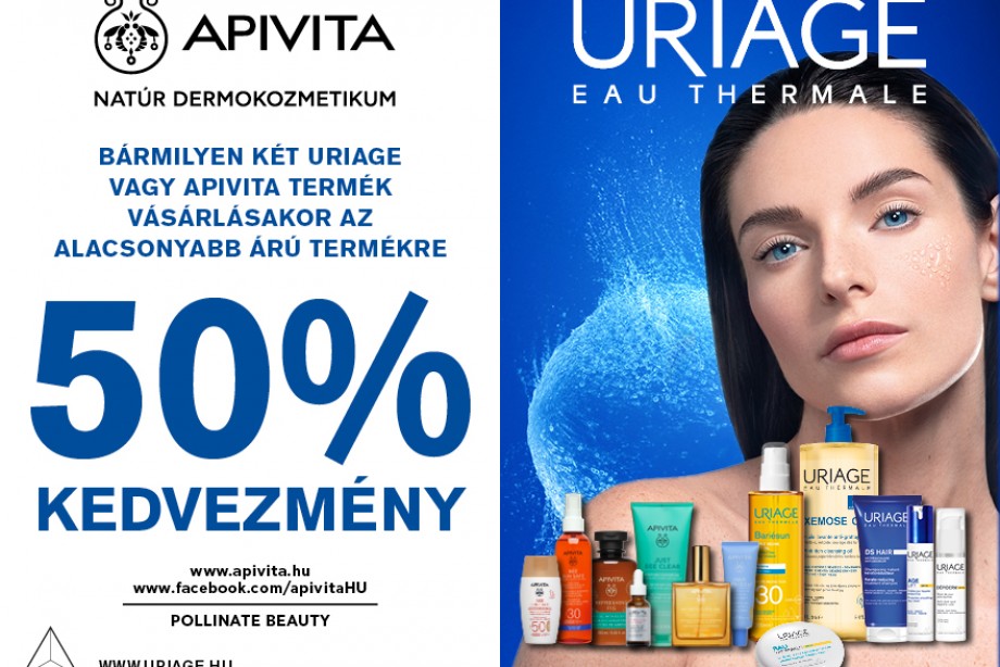 URIAGE ÉS APIVITA AKCIÓ - 1+50%-OS AKCIÓ.