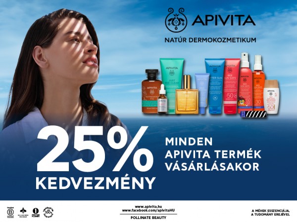 MINDEN APIVITA TERMÉK 25% KEDVEZMÉNNYEL.A GÖRÖG FLÓRA ESSZENCIÁJA.