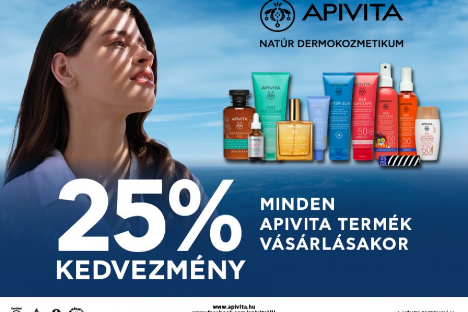 MINDEN APIVITA TERMÉK 25% KEDVEZMÉNNYEL.A GÖRÖG FLÓRA ESSZENCIÁJA.