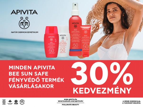 MINDEN APIVITA BEE SUN FÉNYVÉDŐ 30% KEDVEZMÉNNYEL.
