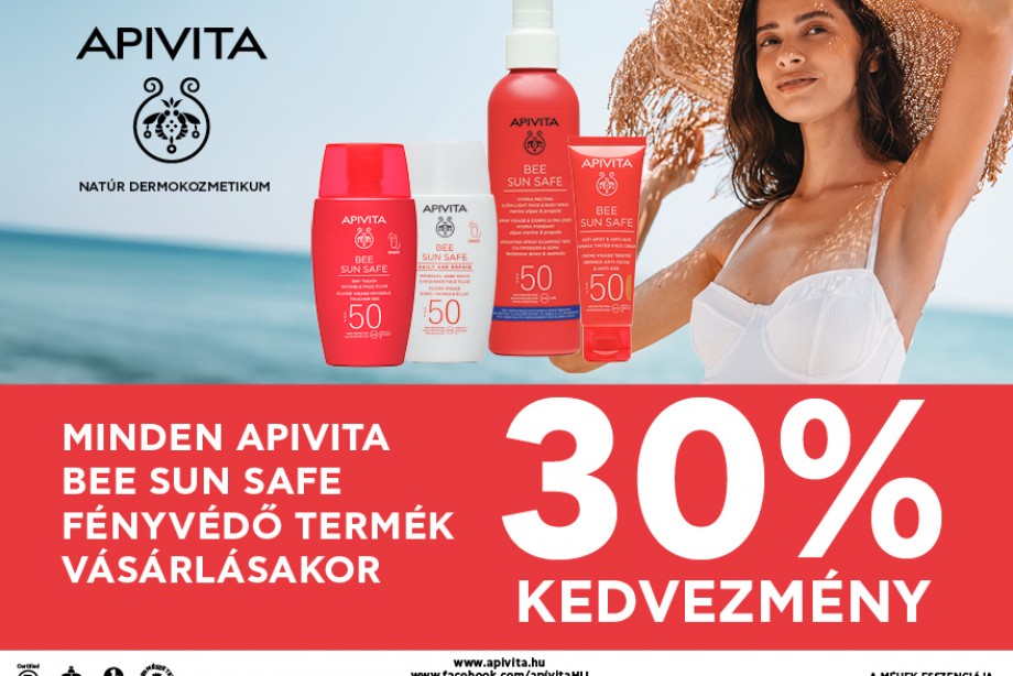 MINDEN APIVITA BEE SUN FÉNYVÉDŐ 30% KEDVEZMÉNNYEL.